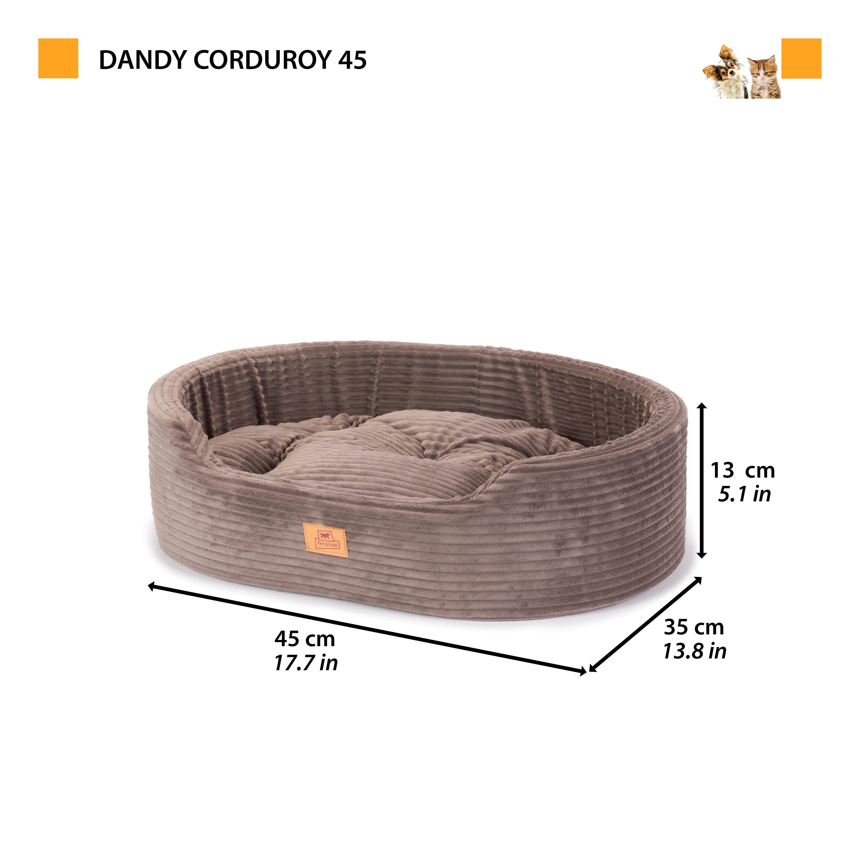 DANDY CORDUROY Sofa-style bed with removable cushion for dogs and cats - Image 2