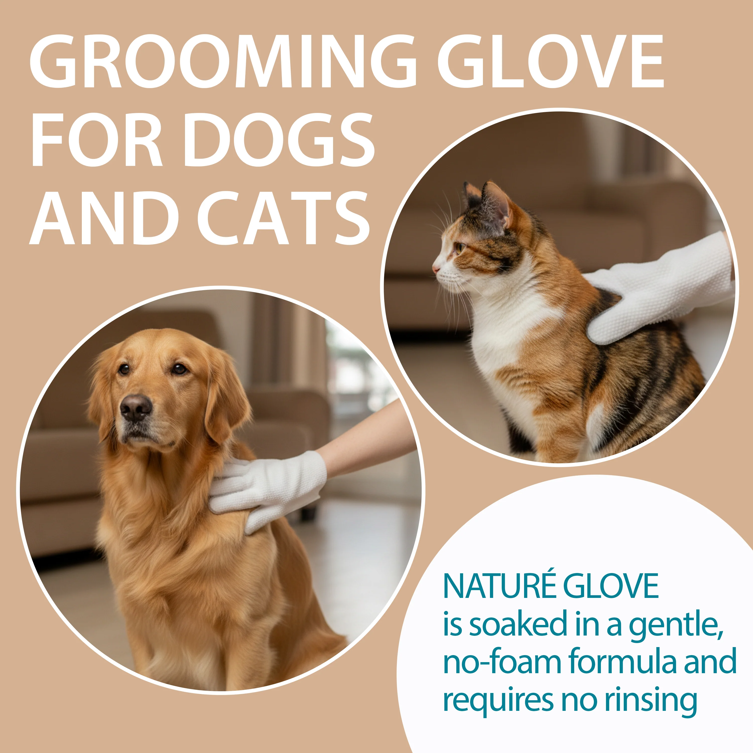 COCONUT CLEANSING DOG AND CAT  GLOVES NATURÉ (X8) - Image 4
