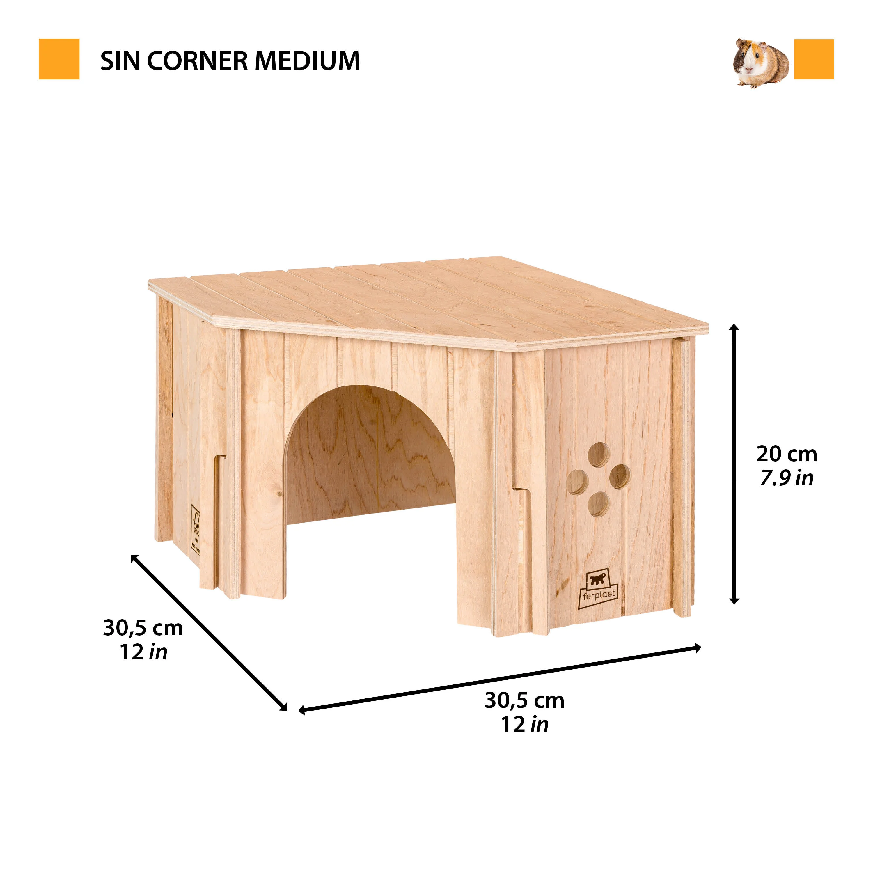 SIN CORNER Wooden Corner House for Small Animals - Image 2