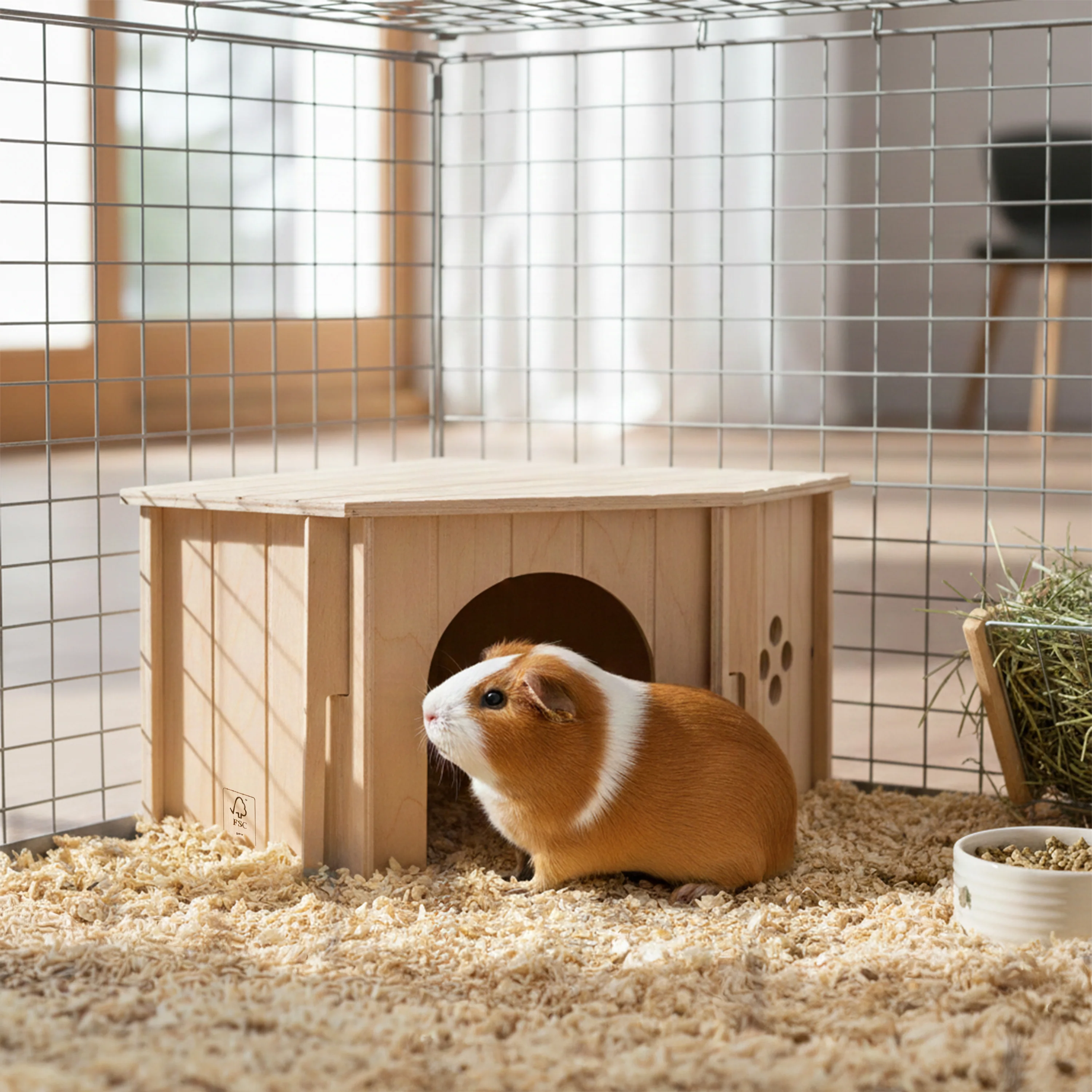 SIN CORNER Wooden Corner House for Small Animals - Image 4