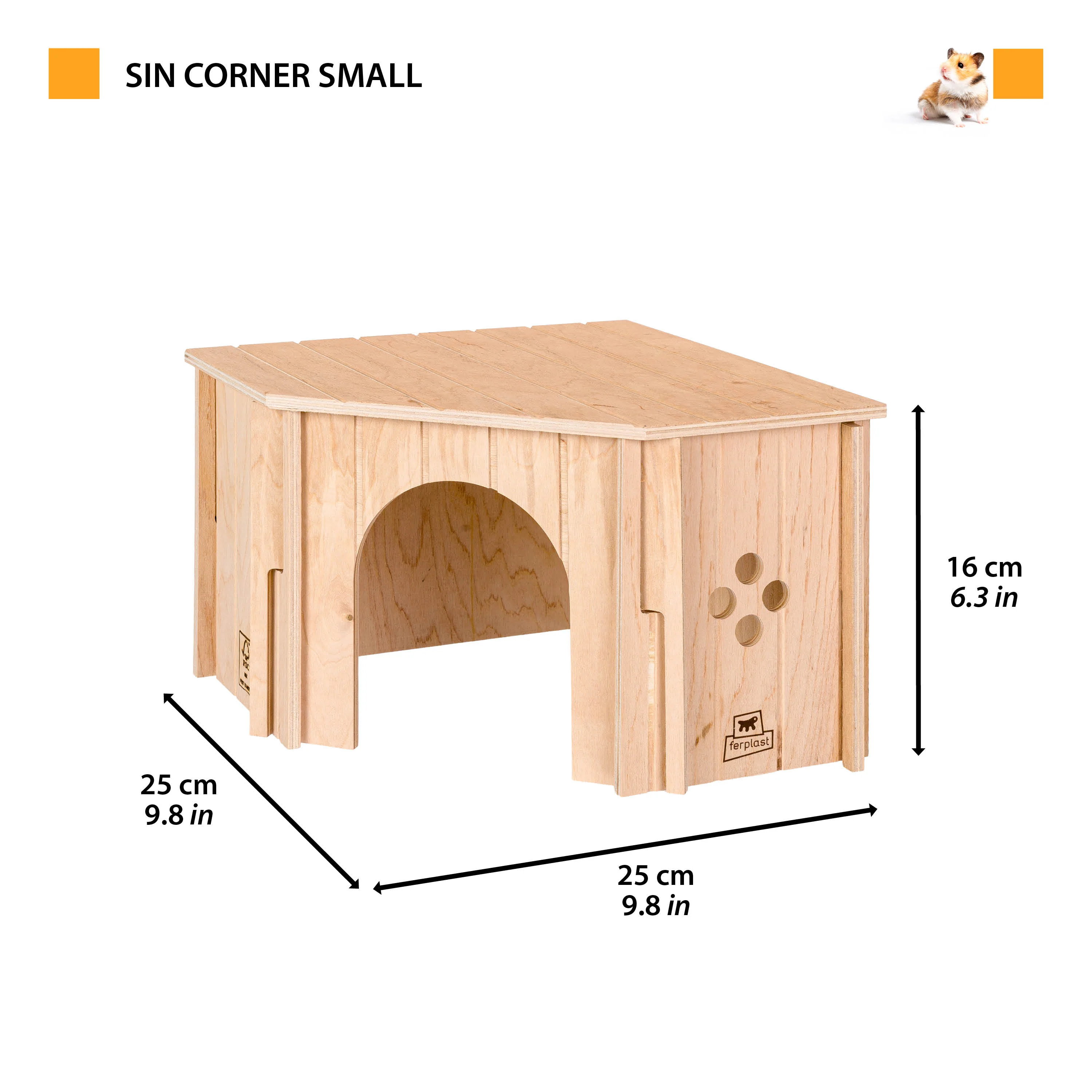 SIN CORNER Wooden Corner House for Small Animals - Image 2